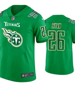 St. Patricks Day Tennessee Titans #26 Logan Ryan Jersey Kelly Green - Men