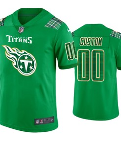 St. Patricks Day Tennessee Titans Custom Jersey Kelly Green - Mens
