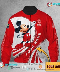 Stade de Reims Custom Name Mickey Mouse Bomber Jacket