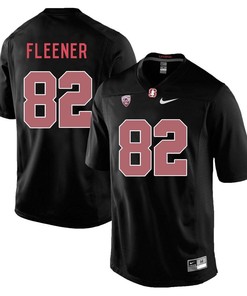 Stanford Cardinal Blackout Coby Fleener Player Football Jersey