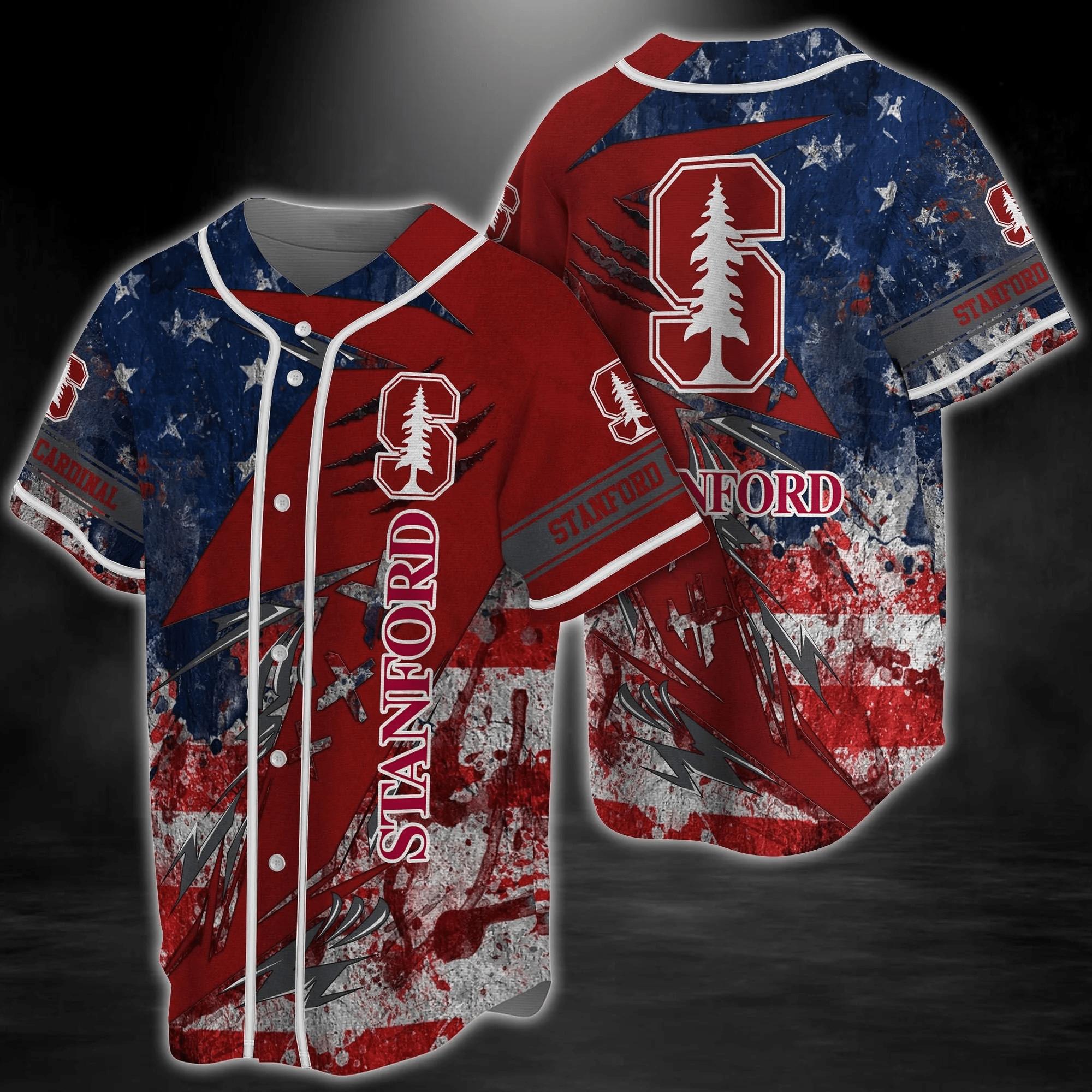 Stanford Cardinal NCAA Baseball Jersey hirt US Flag
