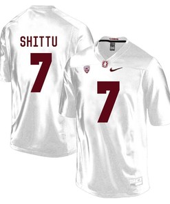 Stanford Cardinal White Aziz Shittu Player Football Jersey