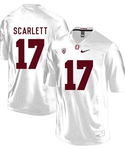 Stanford Cardinal White Brennan Scarlett Player Football Jersey