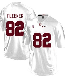 Stanford Cardinal White Coby Fleener Player Football Jersey