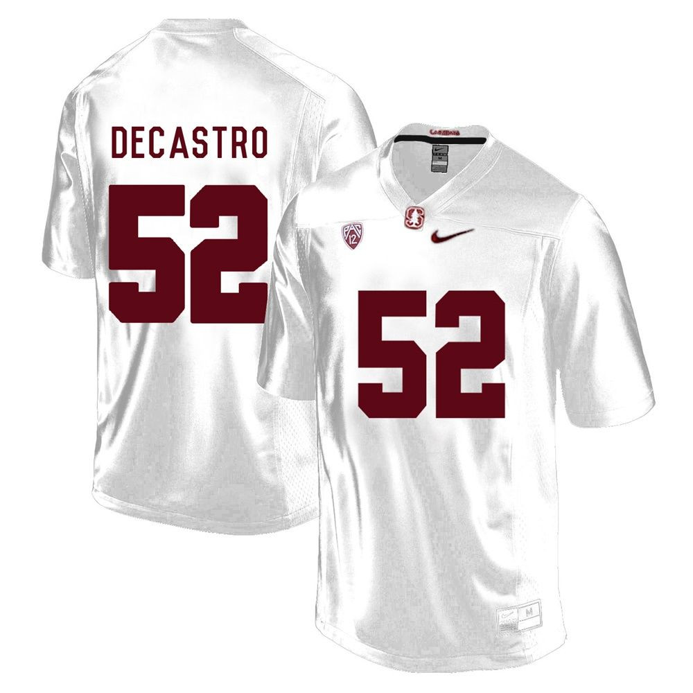 Stanford Cardinal White David DeCastro Player Football Jersey