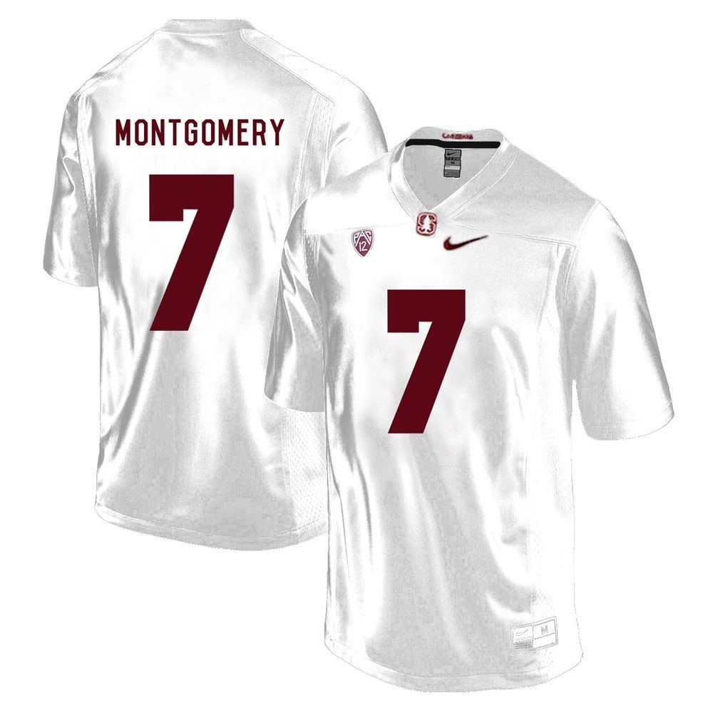 Stanford Cardinal White Ty Montgomery Player Football Jersey