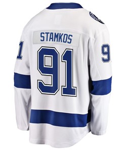 Steven Stamkos 91 Tampa Bay Lightning Stanley Cup 2023 Playoffs Patch Away Breakaway Men Jersey - White