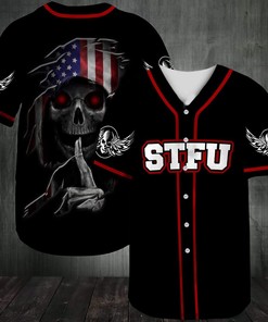 Stfu American Flag Skull Personalized 3d Baseball Jersey
