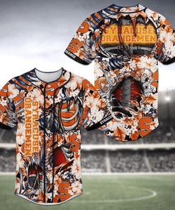 Syracuse Orange NCAA Baseball Jersey Shirt Skeleton