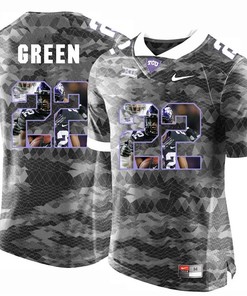 TCU Horned Frogs Grey Aaron Green College Football Jersey