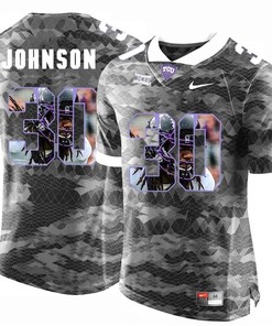 TCU Horned Frogs Grey Denzel Johnson College Football Jersey