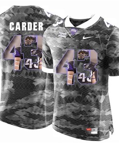TCU Horned Frogs Grey Tank Carder College Football Jersey