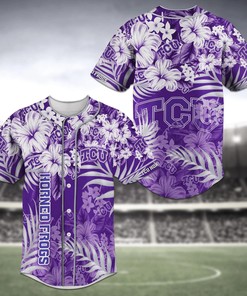 TCU Horned Frogs NCAA Baseball Jersey Shirt Flower
