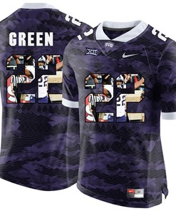 TCU Horned Frogs Purple Aaron Green College Football Jersey