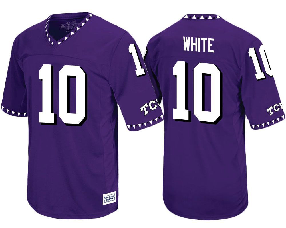 TCU Horned Frogs Purple Desmon White Player Football Jersey