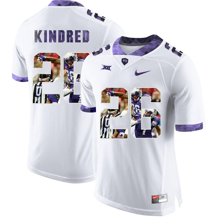 TCU Horned Frogs White Derrick Kindred College Football Jersey