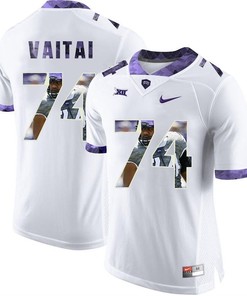 TCU Horned Frogs White Halapoulivaati Vaitai College Football Jersey