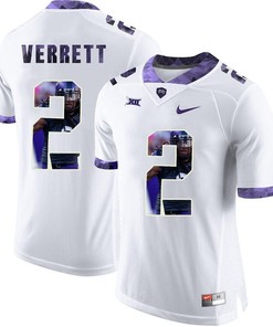 TCU Horned Frogs White Jason Verrett College Football Jersey
