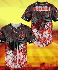 Tampa Bay Buccaneers Flower Design NFL Baseball Jersey Shirt