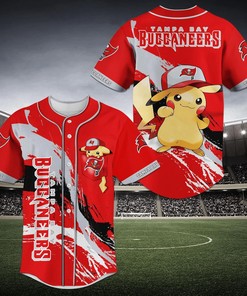 Tampa Bay Buccaneers Pikachu Baseball Jersey Shirt