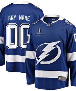 Tampa Bay Lightning Stanley Cup 2023 Playoffs Patch Home Breakaway Custom Men Jersey - Blue