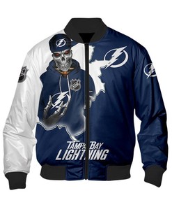Tampa Bay Lightning Varsity Jacket Skull