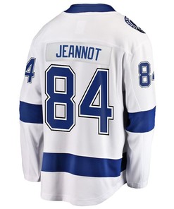 Tanner Jeannot 84 Tampa Bay Lightning Stanley Cup 2023 Playoffs Patch Away Breakaway Men Jersey - White