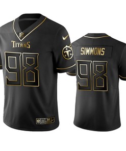 Tennessee Titans Jeffery Simmons Black 2019 Vapor Limited Golden Edition Jersey