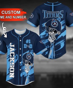 Tennessee Titans Vintage Baseball Jersey Shirt with Retro Logo