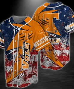 Tennessee Volunteers NCAA Baseball Jersey Shirt US Flag