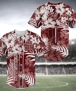 Texas A&M Aggies NCAA Baseball Jersey Shirt Flower