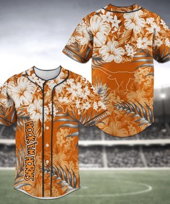 Texas Longhorns NCAA Baseball Jersey Shirt Flower