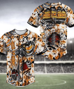 Texas Longhorns NCAA Baseball Jersey Shirt Skeleton
