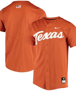 Texas Longhorns Vapor Untouchable Elite Replica Full-button Baseball Jersey - Texas Orange Ncaa