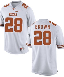 Texas Longhorns White Malcolm Brown Football Jersey