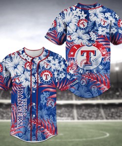 Texas Rangers MLB Baseball Jersey Shirt Flower