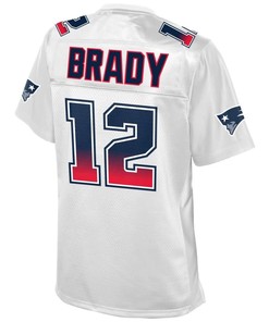 Tom Brady New England Patriots Nfl Pro Line By Fanatics Branded Womens Fade Fashion Jersey - White