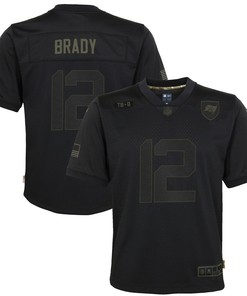 Tom Brady Tampa Bay Buccaneers Youth 2020 Salute To Service Game Jersey - Black