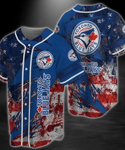 Toronto Blue Jays MLB Baseball Jersey Shirt US Flag