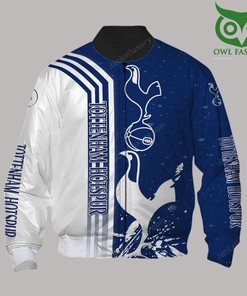 Tottenham Hotspur FC Blue White Pattern Bomber Jacket