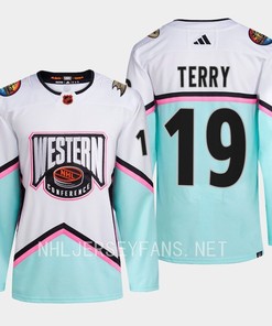 Troy Terry 19 Anaheim Ducks 2023 All-Star Game Jersey White Equipment
