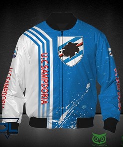 UC Sampdoria Blue White Bomber Jacket V1