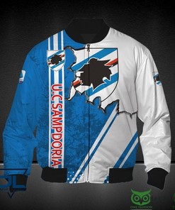 UC Sampdoria Blue White Bomber Jacket V2