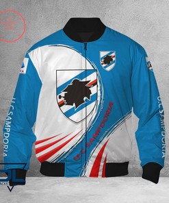 UC Sampdoria Blue White Red Bomber Jacket
