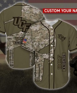 UCF Knights Personalized Baseball Jersey Shirt Camo