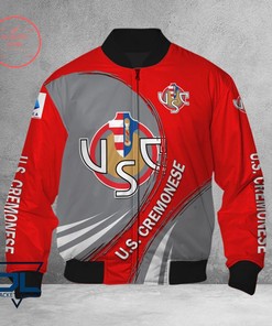 US Cremonese Grey Red Bomber Jacket