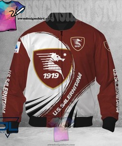 US Salernitana White Brown Bomber Jacket
