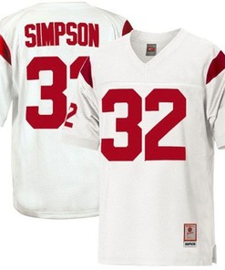 USC Trojans #32 O.J. Simpson White Football Jersey