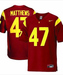 USC Trojans #47 Clay Matthews Red Football Jersey