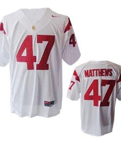 USC Trojans #47 Clay Matthews White Football Jersey